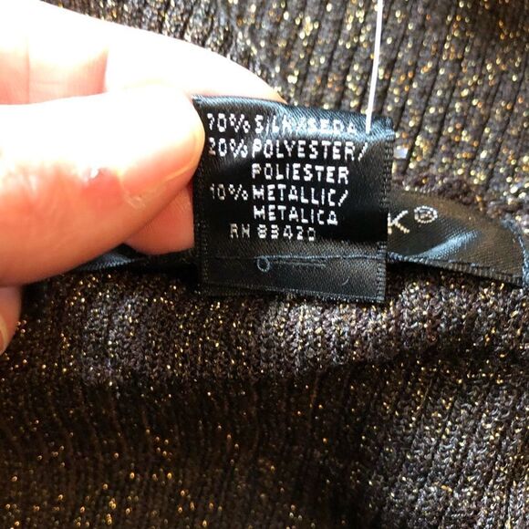 NWT! August silk silk blend metallic knit top - Picture 3 of 7